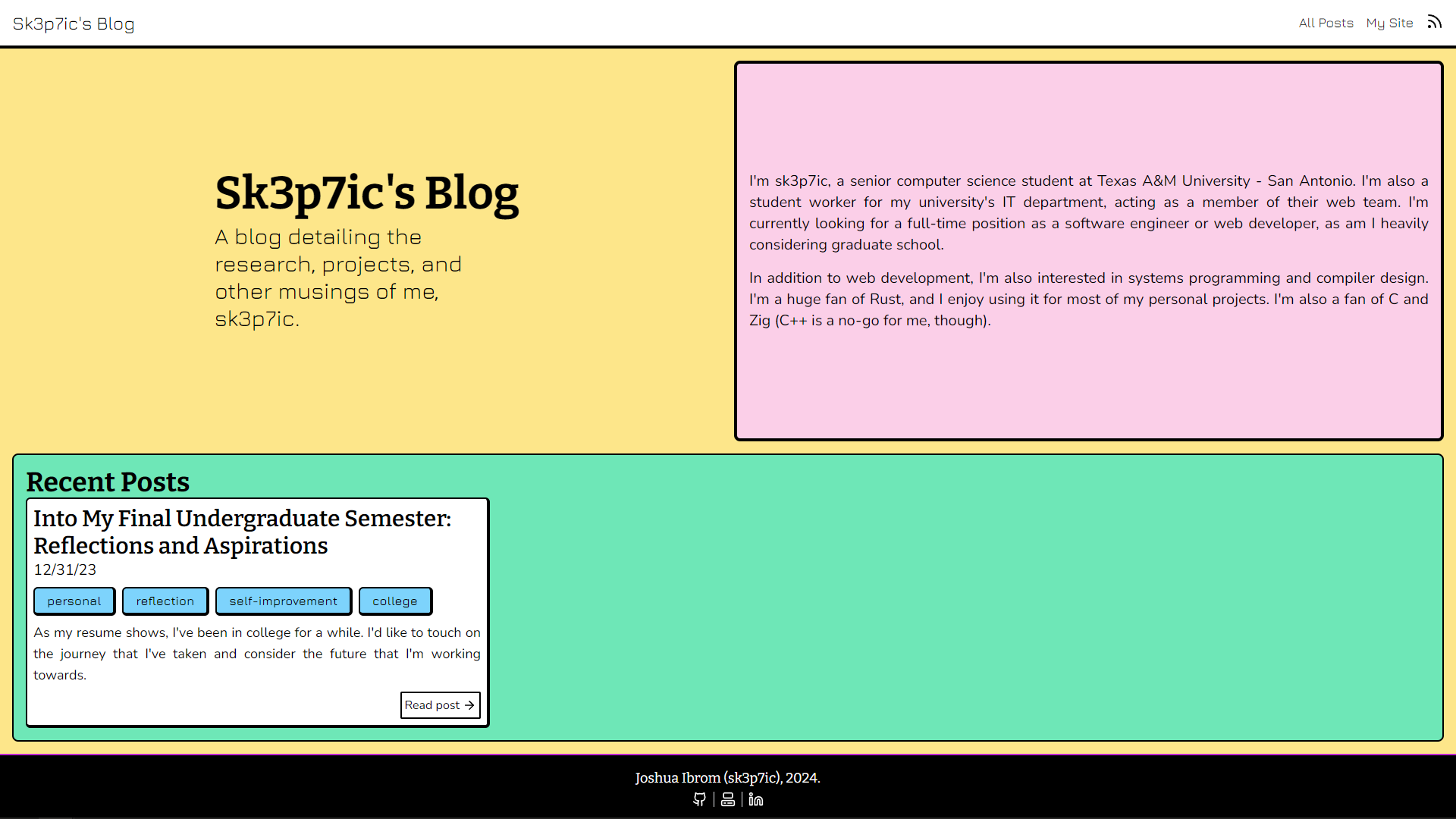 Project feature image for My Blog.